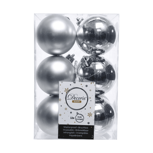 Bolas de Natal Decoris Prateado (Ø6 cm) Bolas de Natal Decoris Prateado (Ø6 cm)