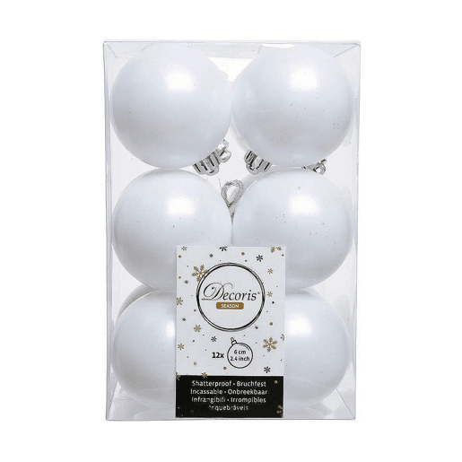 Bolas de Natal Decoris Branco (Ø6 cm)