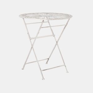 Mesa bistrô SCAFA Metal Branco Dobrável