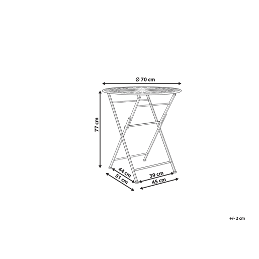 Mesa bistrô SCAFA Metal Branco Dobrável