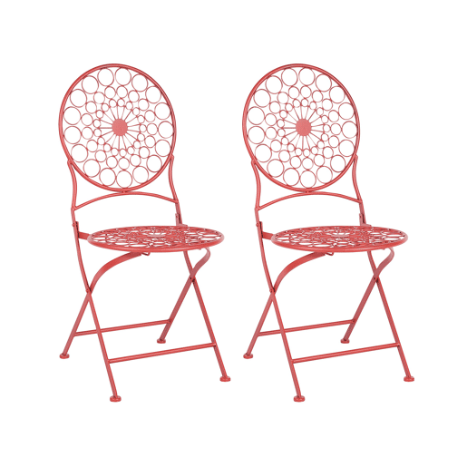 Conjunto de 2 cadeiras de jardim SCARIO Metal Vermelho