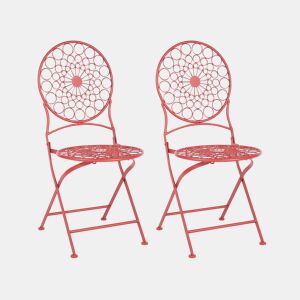 Conjunto de 2 cadeiras de jardim SCARIO Metal Vermelho