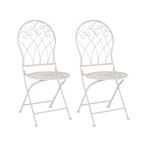 Conjunto de 2 cadeiras de jardim STIFFE Metal Branco
