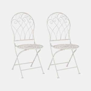 Conjunto de 2 cadeiras de jardim STIFFE Metal Branco