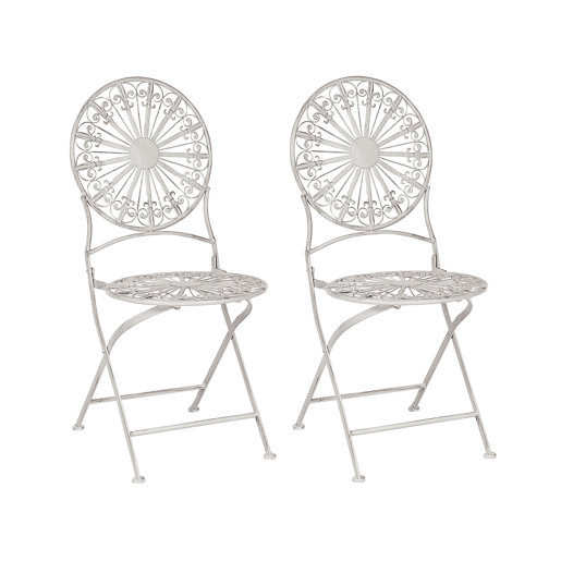 Conjunto de 2 cadeiras de jardim SCAFA Metal Branco