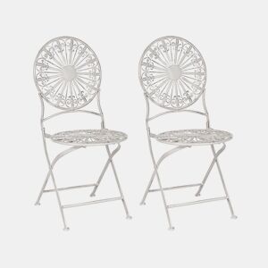 Conjunto de 2 cadeiras de jardim SCAFA Metal Branco