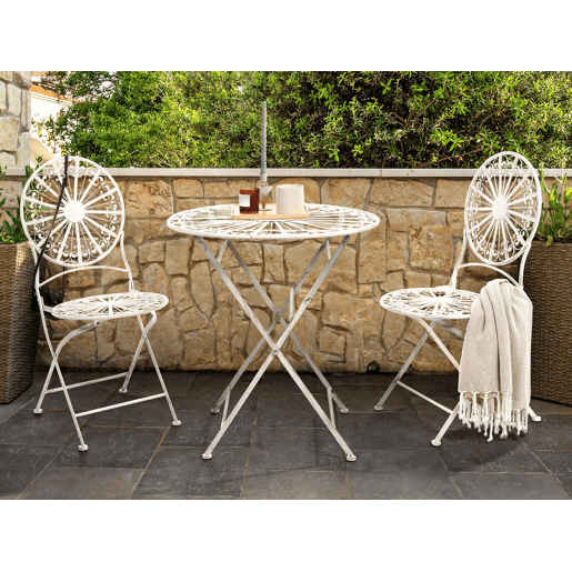Conjunto de 2 cadeiras de jardim SCAFA Metal Branco