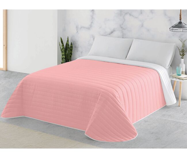 Colcha bouti reversible bicolor l.302 rosa/blanco cama 90