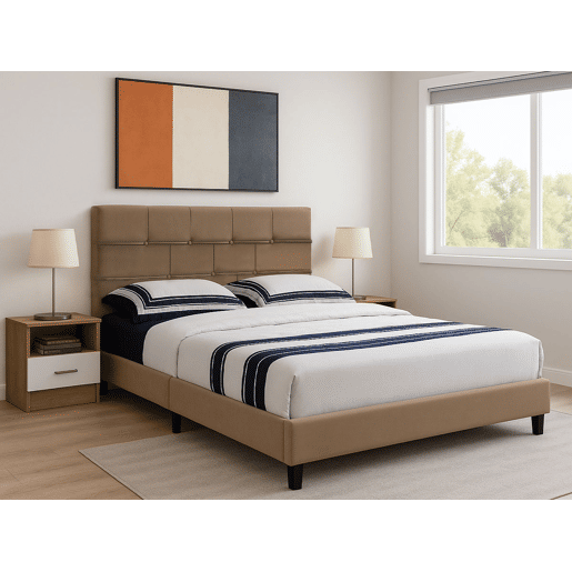 Cama de Casal Easy (Bege)(195 x 160 cm)