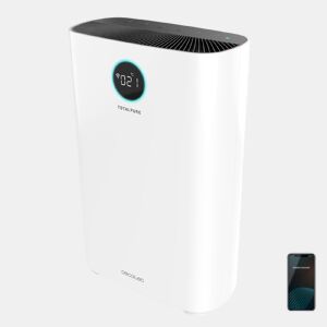 Cecotec Purificador de ar com 400 CADR, 130 m³ de cobertura, ecrã LED e controlo por Wi-Fi.
