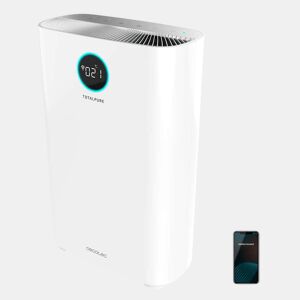 Cecotec Purificador de ar com 200 CADR, 65 m³ de cobertura, ecrã LED e controlo por Wi-Fi.