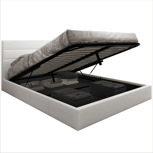 Cama de Casal Starlight, Estrado Elevatório (Branco)(190×140 cm)