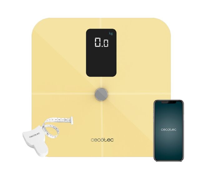 Cecotec báscula de baño con app surface precision 10400 smart healthy vision yellow