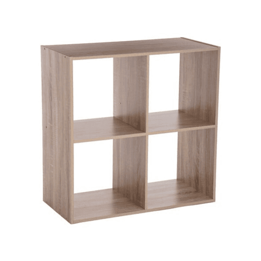 Misture a prateleira com os compartimentos em forma de 4 cubos, marrom claro. Feito de fibras de madeira. Dimensões L. 67,5 x D. 32 x H. 67,5 cm.