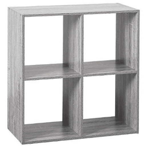 Misture a prateleira com os compartimentos em forma de 4 cubos, cinza. Feito de fibras de madeira. Dimensões L. 67,5 x D. 32 x H. 67,5 cm.