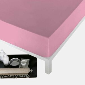 Lençol de baixo ajustável Naturals Cor de Rosa Cama de 135 (135 x 190 cm)