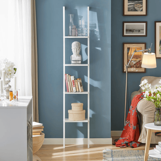 Estante de livros, estante de design, Prateleira de parede, 4 prateleiras FRG15-W SoBuy PT