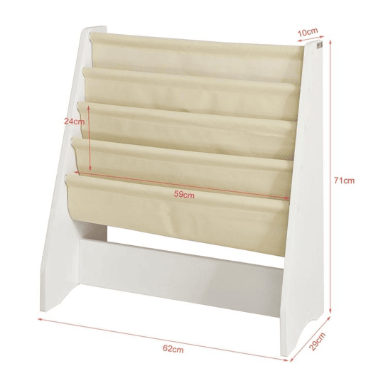 Estante para crianças com 4 prateleiras, estante padrão para crianças FRG225-W SoBuy PT