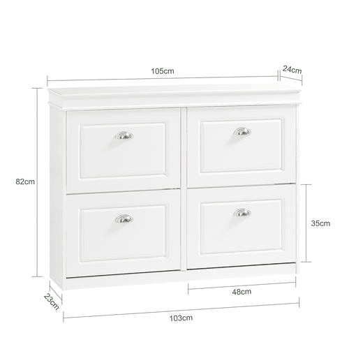 Sapateira com 4 portas Organizador de sapatos FSR79-W SoBuy PT