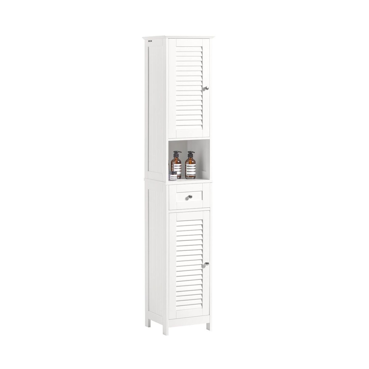 Armario para baño alto mueble columna de baño estanterías de baño-2 puertas y 1 cajón frg236-w sobuy es