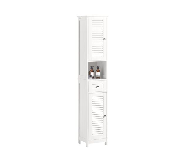 Armario para baño alto mueble columna de baño estanterías de baño-2 puertas y 1 cajón frg236-w sobuy es