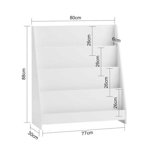 Estante de livros para crianças estante de brinquedos para crianças com 4 compartimentos abertos KMB32-W SoBuy PT