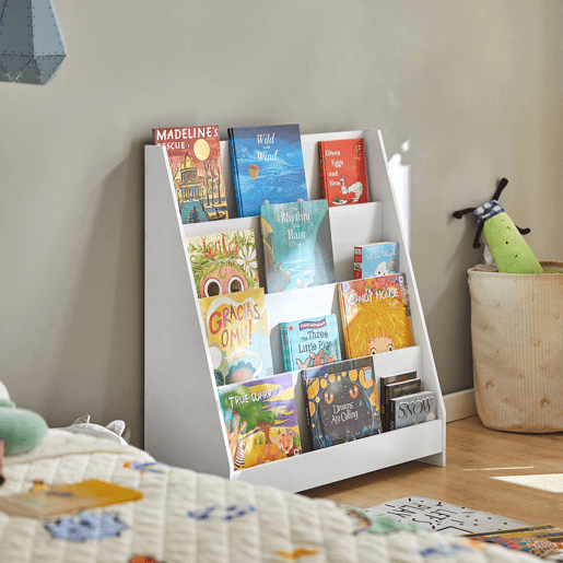 Estante de livros para crianças estante de brinquedos para crianças com 4 compartimentos abertos KMB32-W SoBuy PT