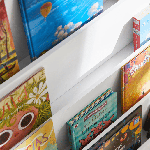 Estante de livros para crianças estante de brinquedos para crianças com 4 compartimentos abertos KMB32-W SoBuy PT