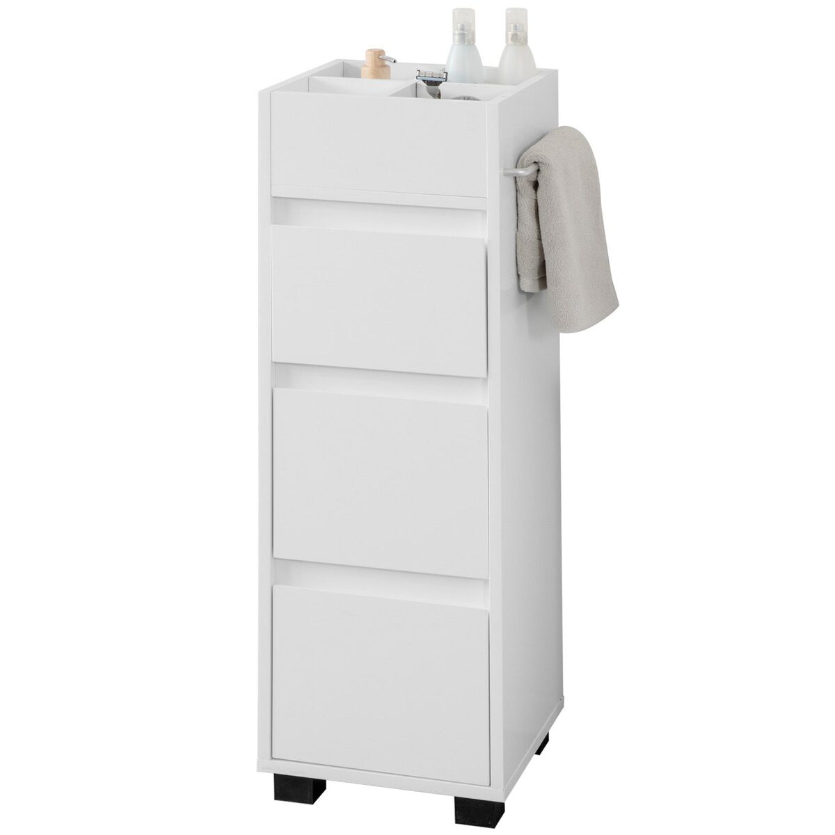 Armario auxiliar baño  con 3 cajones bzr29-w sobuy es