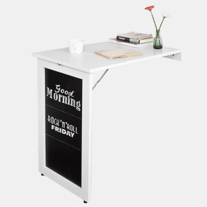 SoBuy Mesa de parede dobrável, secretária de parede, com frente para quadro branco FWT20-W