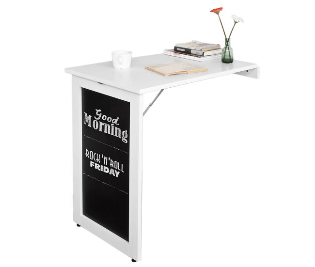 Sobuy mesa plegable de pared, escritorio para fijar en la pared,con pizarra frontal fwt20-w