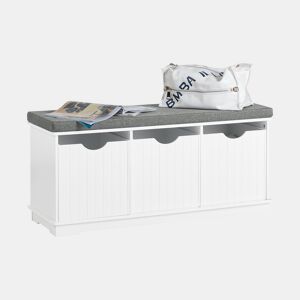 Banco de arrumação com almofadas almofadadas e 3 cubos, prateleira para sapatos, FSR30-W SoBuy PT