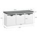 Banco de Almacenamiento con cojines y 3 cubos FSR30-W SoBuy Banco de Almacenamiento con cojines y 3 cubos FSR30-W SoBuy Blanco