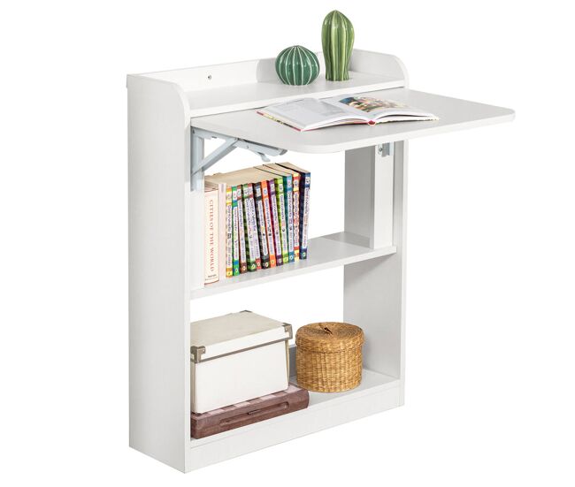 Mesa escritorio plegable mesa plegable para computadora con estantes de almacenamiento mesa de trabajo fwt92-w sobuy es