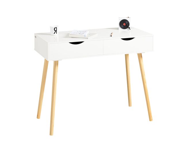 Mesa de ordenador con 2 cajones,mesa de escritorio fwt40-wn sobuy es