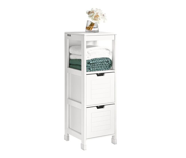 Mueble columna de baño, armario para baño - 1 estante y 2 cajones frg127-w sobuy es