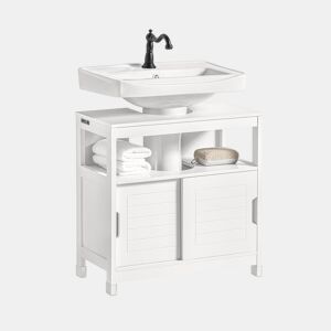 Armário de casa de banho com 1 prateleira e 2 portas de correr FRG128-II-W SoBuy PT