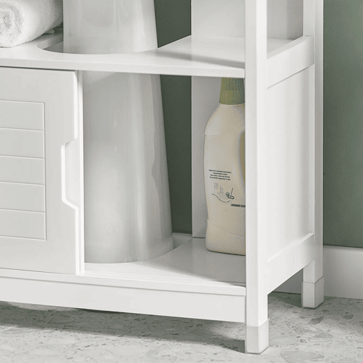 Armário de casa de banho com 1 prateleira e 2 portas de correr FRG128-II-W SoBuy PT