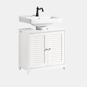 Armário de casa de banho com 2 prateleiras e 2 portas de correr FRG237-II-W SoBuy PT