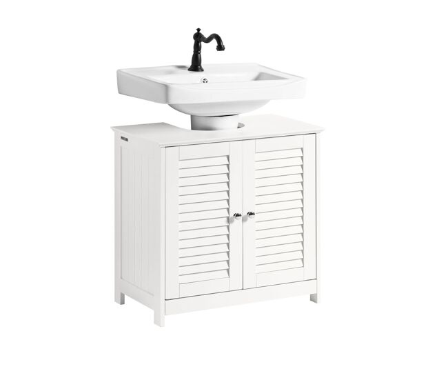 Mueble para debajo del lavabo armario de baño de suelo 2 estante y 2 puertas correderas frg237-ii-w sobuy es