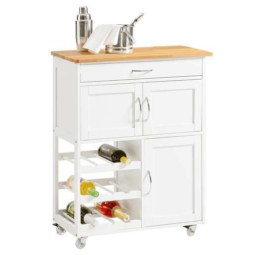 SoBuy Carrinho de cozinha, rack de cozinha, carrinho de servir FKW45-WN