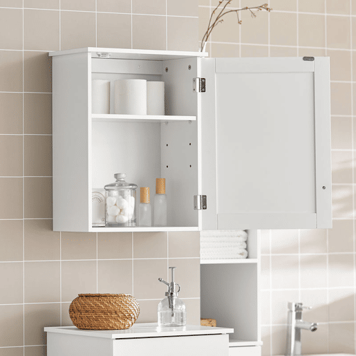 Armário de parede com 2 prateleiras Armário de casa de banho multiusos BZR19-W SoBuy PT