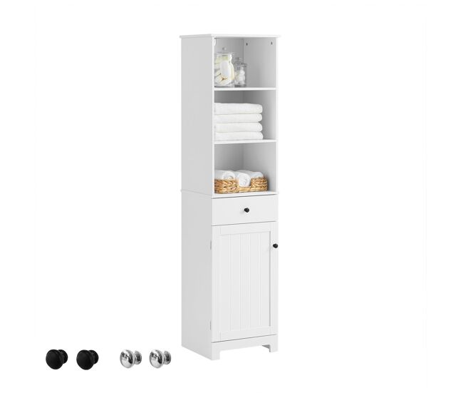Mueble columna de baño, armario alto baño,161 x 40 x 35 cm bzr17-w sobuy