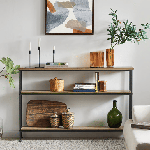 Mesa de entrada Mesa de consola de 3 níveis estructura metálica estilo industrial FSB49-PZ SoBuy PT