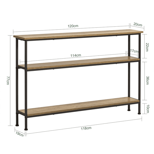 Mesa de entrada Mesa de consola de 3 níveis estructura metálica estilo industrial FSB49-PZ SoBuy PT