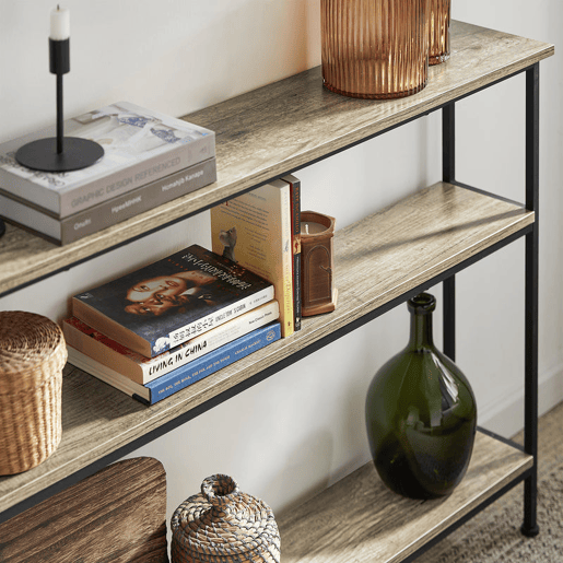 Mesa de entrada Mesa de consola de 3 níveis estructura metálica estilo industrial FSB49-PZ SoBuy PT