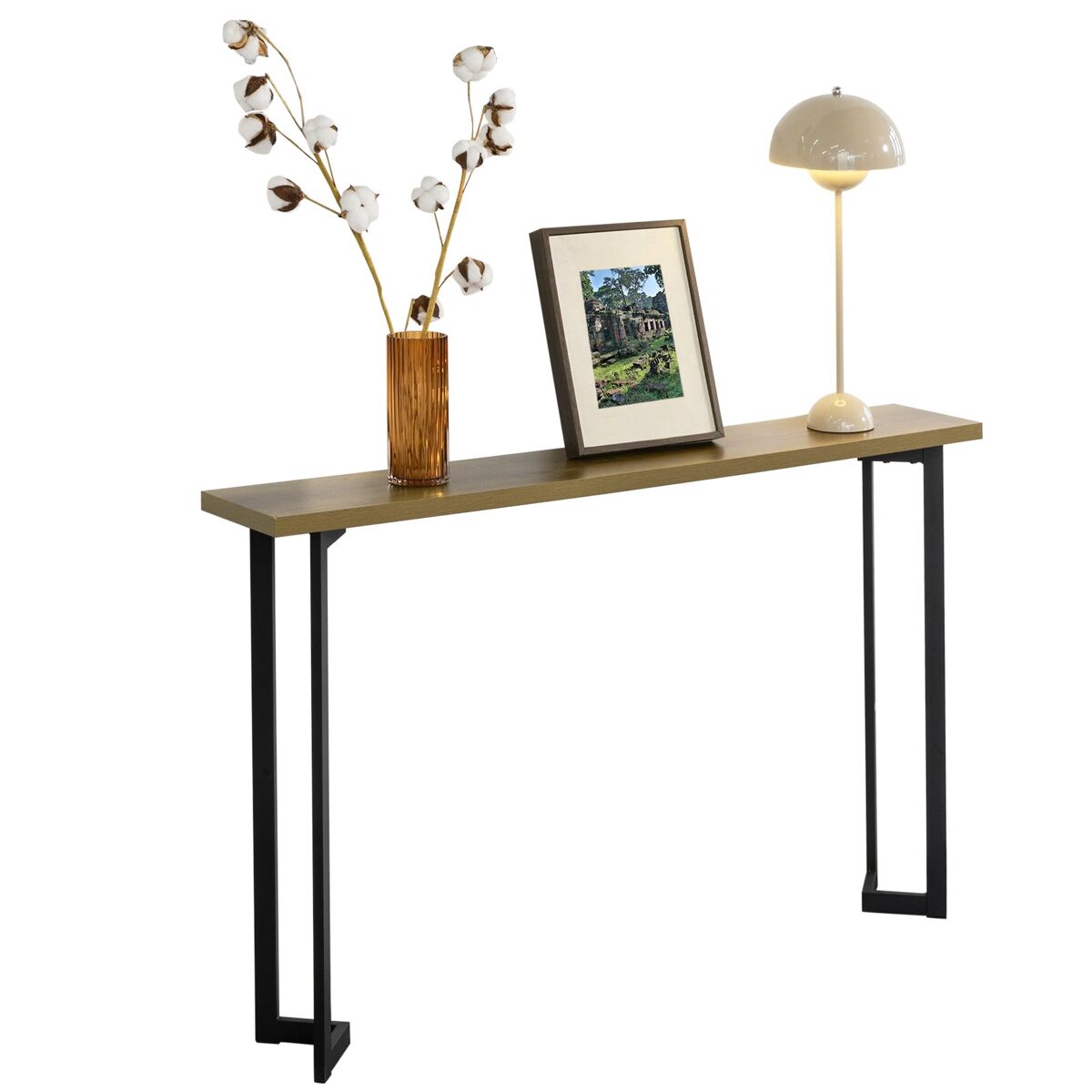 Sobuy mesa de consola mesa de entrada recibidor estructura y patas de metal, estilo industrial fsb50-pf