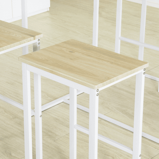 Conjunto de mesa de bar alta e 4 bancos Mobiliário de bar e de jantar OGT15-WN SoBuy PT