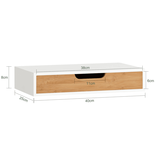 Prateleira de parede com gaveta, estilo moderno FRG92-WN SoBuy PT