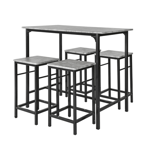 Conjunto de mesa de bar alta e 4 bancos estilo industrial 4 cadeiras OGT11-HG SoBuy PT